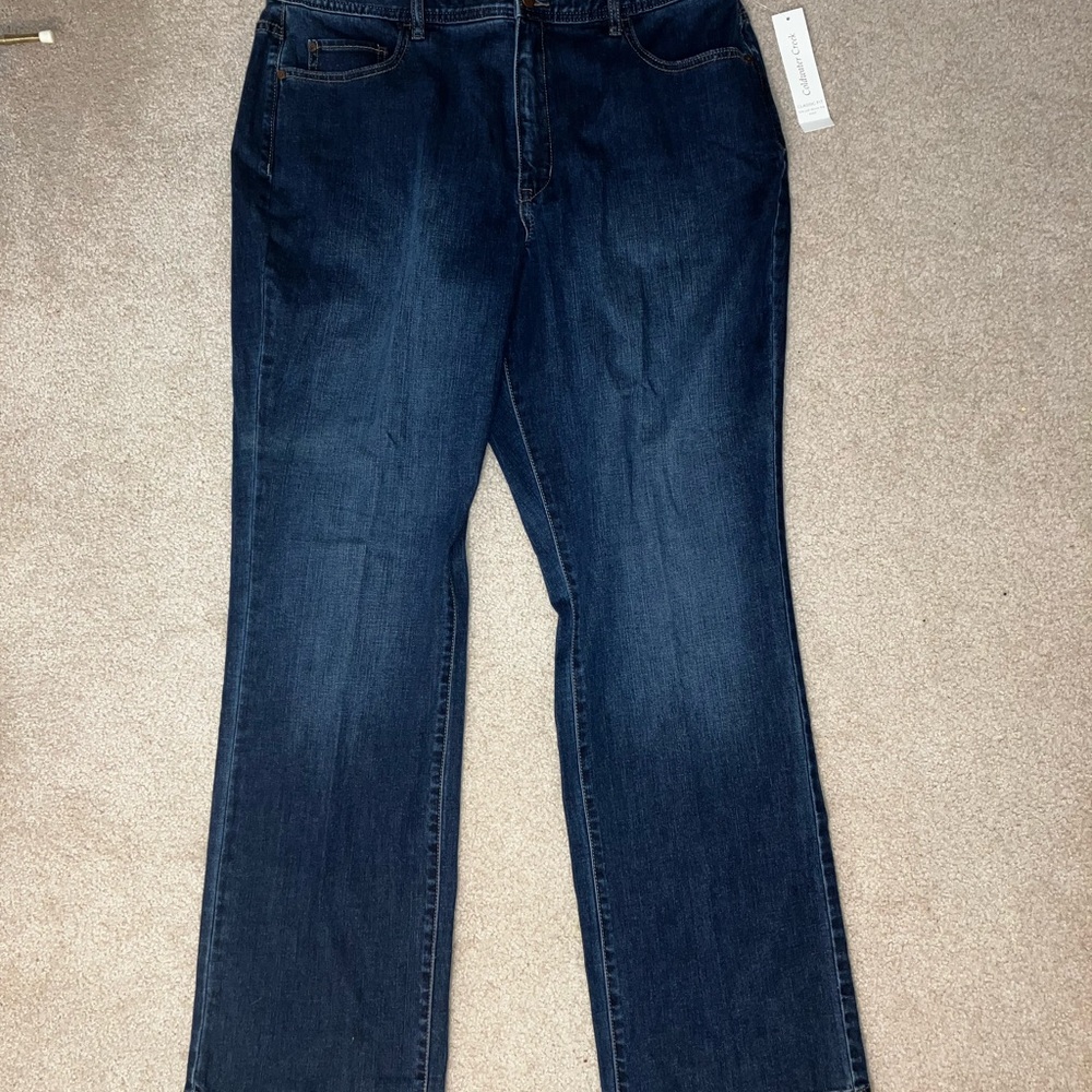 Coldwater Creek Classic Fit Straight Leg Jeans - Dark Wash, Women's 16